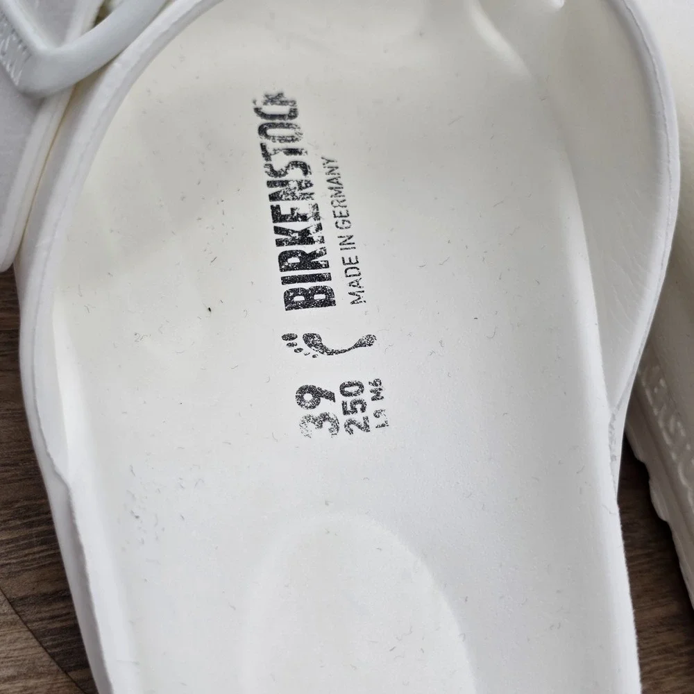 Birkenstock Arizona EVA Unisex Sandals SZ 39 L8 M6 White Double Strap Slide EUC